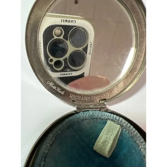 Vintage silver Deauville dual powder compact 1920 Richard Hudnut. RARE.